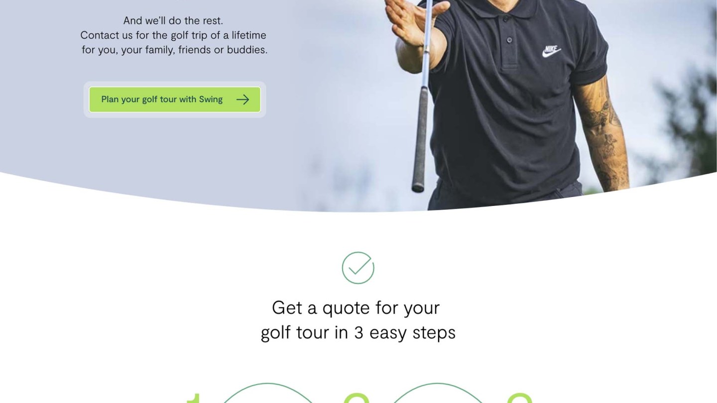 SWING Golf Ireland Website Design and Marketing Agency