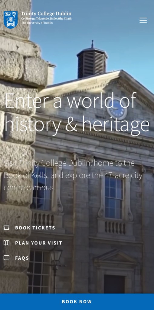 Visit Trinity College Website Dublin by Ebow The Digital Agency