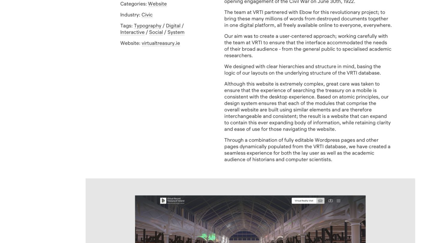 Ebow and The Virtual Record Treasury of Ireland recognised by the 100 Archive.