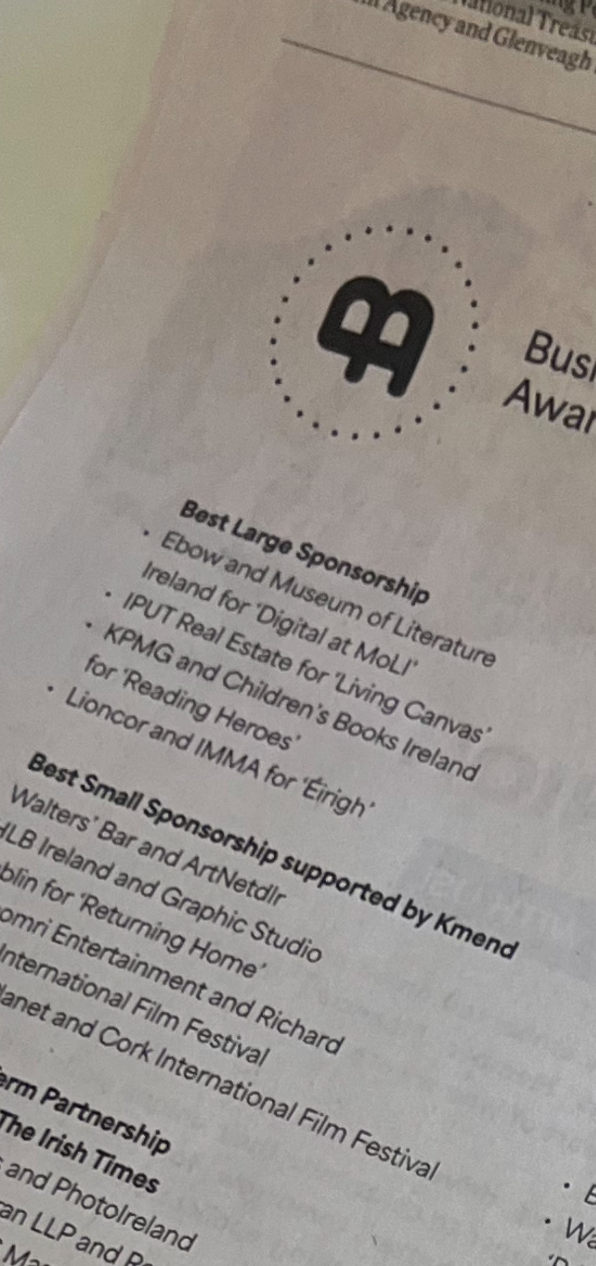 Business to Arts Shortlist Ebow x MoLI