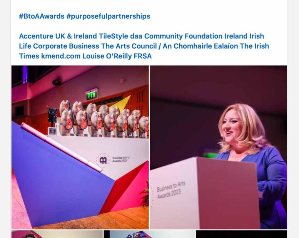 Business to Arts LinkedIn Post