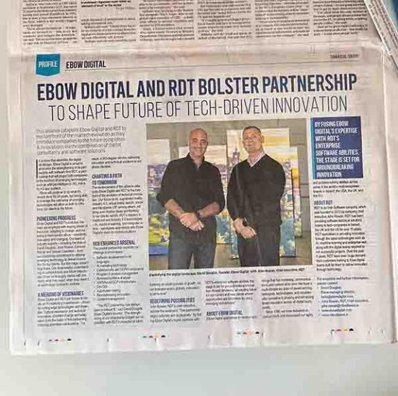 Ebow Digital and RDT announce partnership in the Business Post.