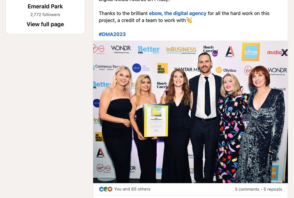 Emerald Park DMA Awards with Ebow The Digital Agency