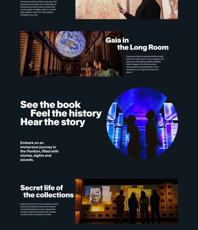 Web Design for Book of Kells Experience at Trinity College Dublin