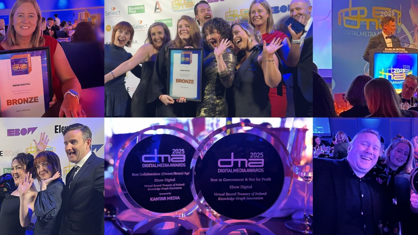 Picture of Ebow team winning awards