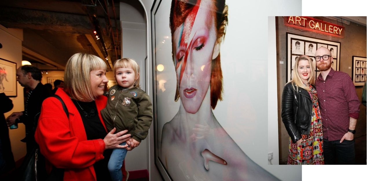 Picture of Ebow Art Gallery and Offices at Castle Street, Dublin, Ireland with woman and child and Sharon Murray and Neil Fennel