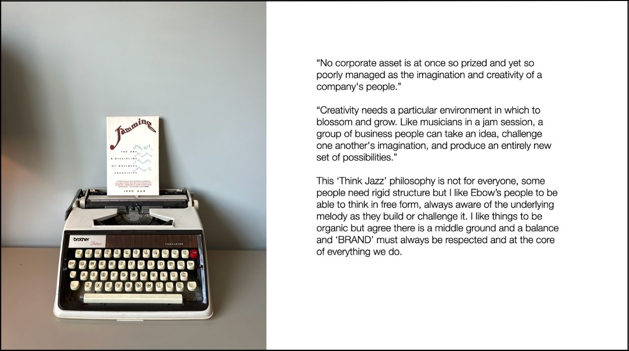 Picture of the book Jamming on top of an old typewriter