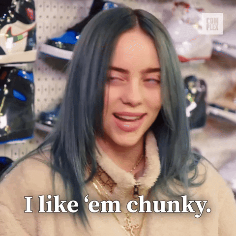 Gif of Billie Eilish saying I Like Em Chunky