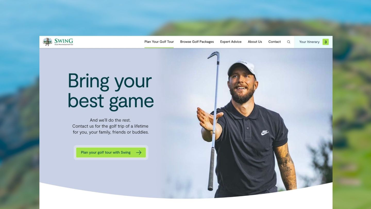 Image of SWING Golf Homepage